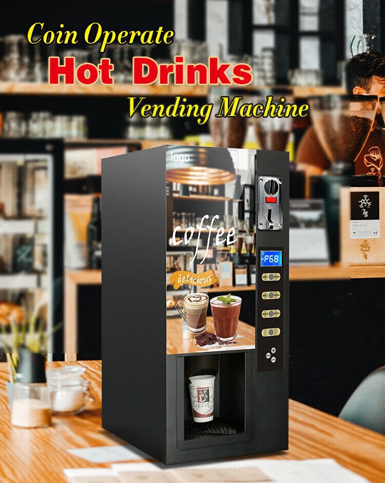 NEW Smart Commercial Fully Automatic Self-Coin 3 Instant Coffee Vending Machine - Image 3