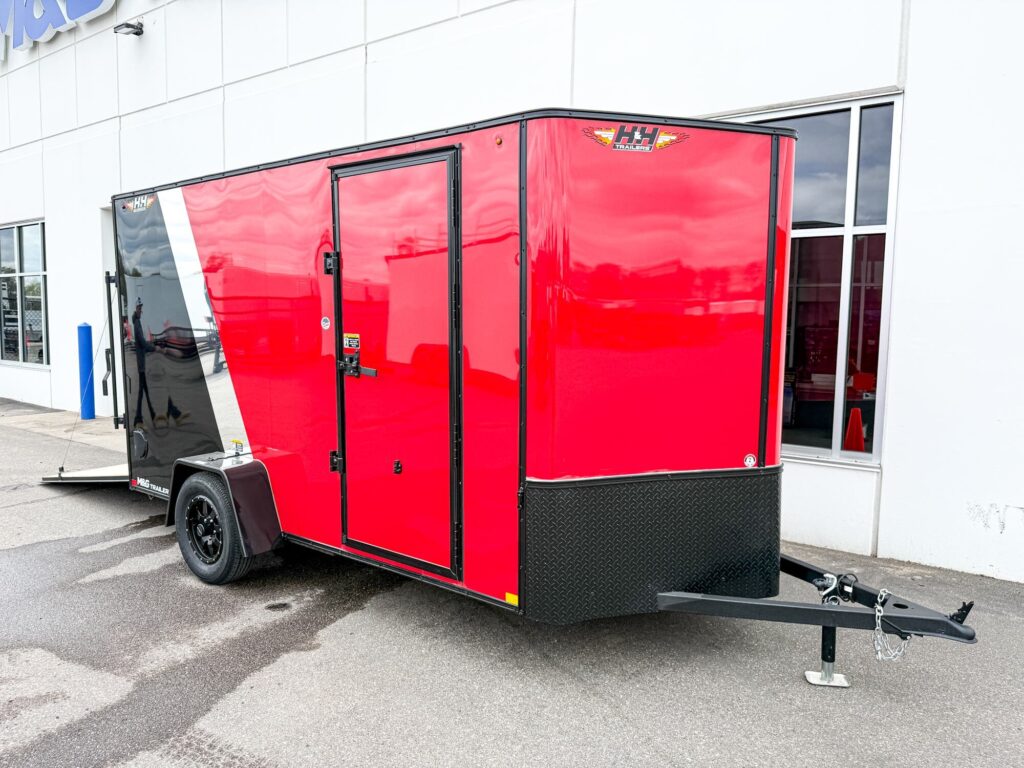 2026 H&H 6X10 ENCLOSED CARGO TRAILER - 6'6" INTERIOR - RED/BLACK