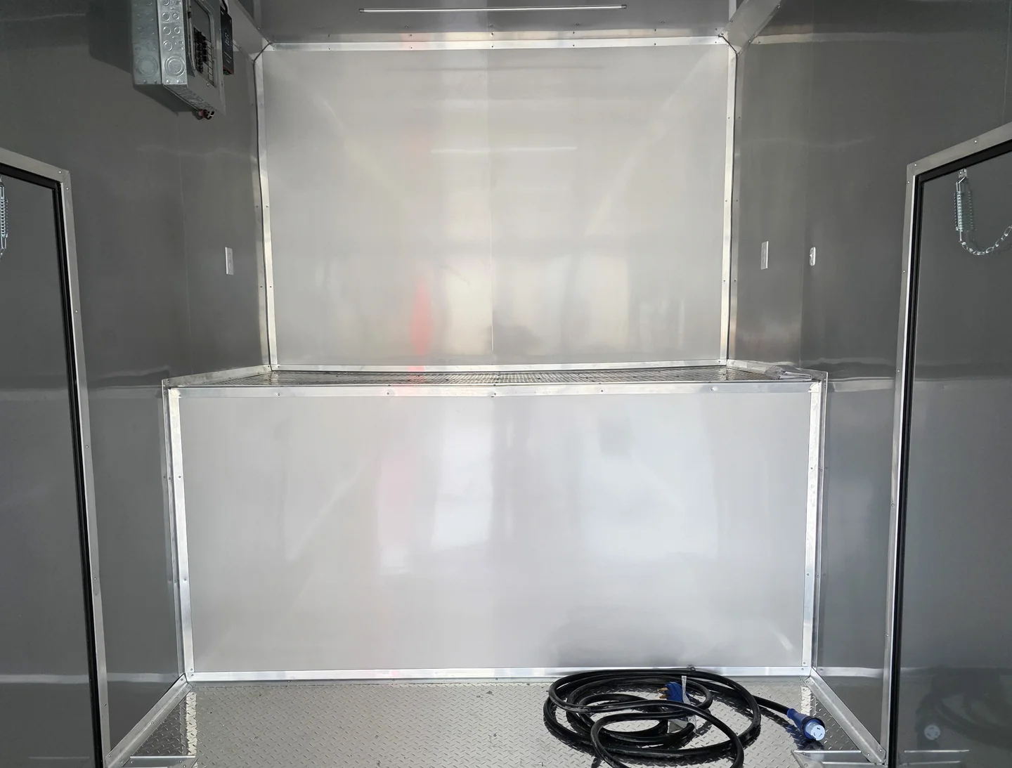 8.5x42 Red Gooseneck Enclosed Trailer Generator Cage with Rear Gullwing (3) 7000k Axles - Image 26