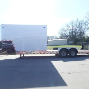 8.5x32 Gooseneck Hybrid Enclosed Trailer with (2) 7K Axles and 50 AMP Electrical Package