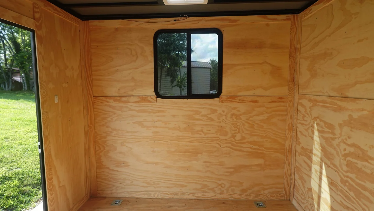 8.5x24 Black W/Black Out Hybrid Enclosed Trailer V-Nose (2) 7,000lb With Rails - Image 8