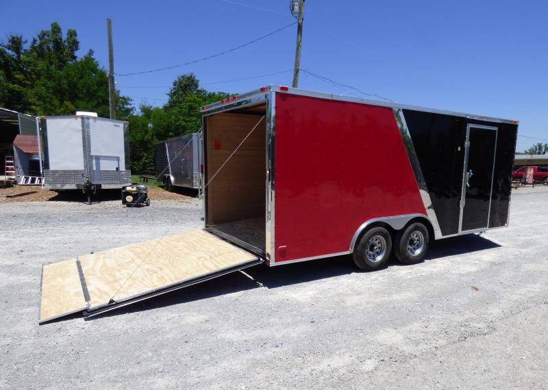 Enclosed Trailer 8.5 x 18' Red & Black - Car Hauler Storage - Image 7
