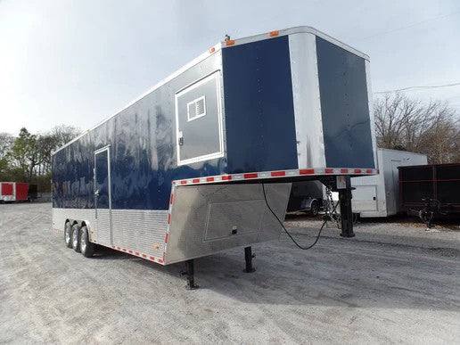 Enclosed Trailer 8.5 X 36 Indigo Blue Gooseneck Motorcycle Hauler Storage - Image 2