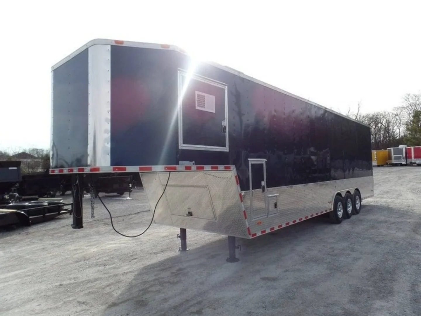 Enclosed Trailer 8.5 X 36 Indigo Blue Gooseneck Motorcycle Hauler Storage - Image 4